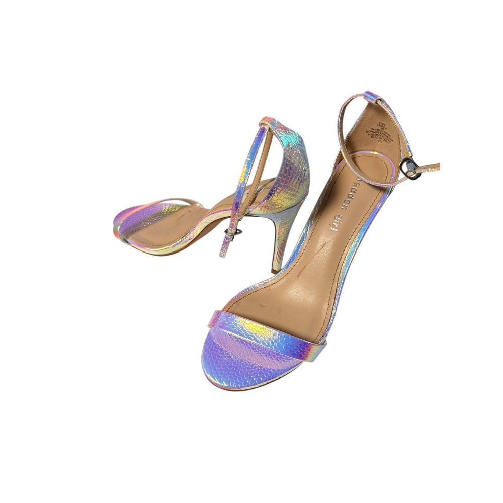 Madden Girl Febie Iridescent Holographic Snakeskin Stiletto Heels Womens 8M - Picture 2 of 6